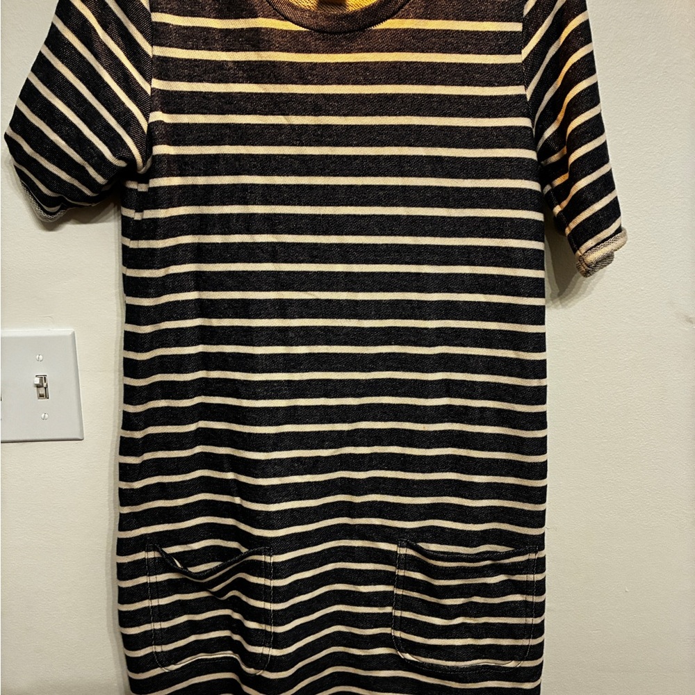 French Connection Navy & White Striped Knit Top
